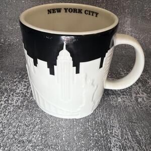 2012 starbucks NYC mug - 'collector series' w/embossed cityscape - heavy & VGC *